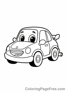 Cars coloring page - Cute Cartoon Car