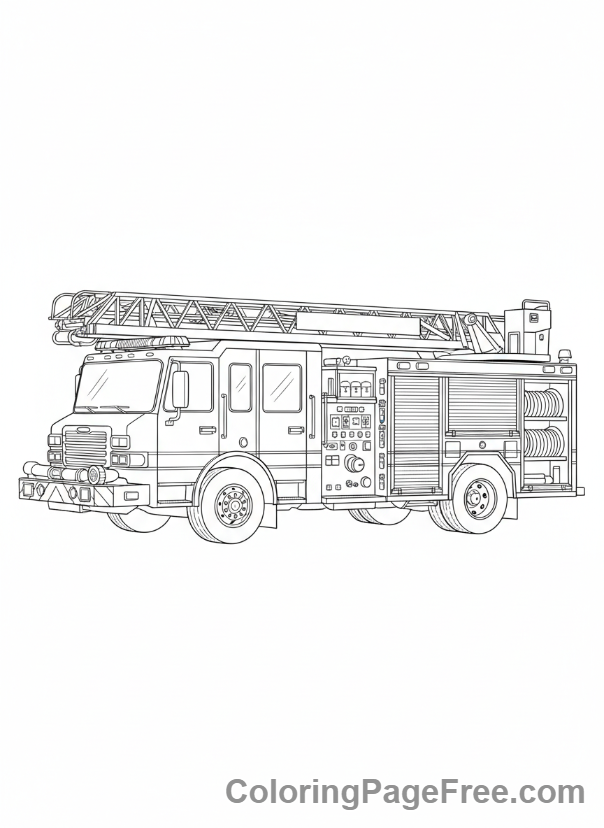 Cars coloring page - Fire Truck Side