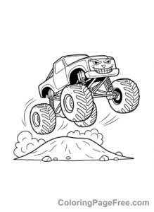 Cars coloring page - Monster Truck Jumping
