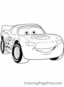 Cars Movie coloring page - Lightning McQueen close