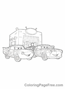 Cars Movie coloring page - Ramone painting car
