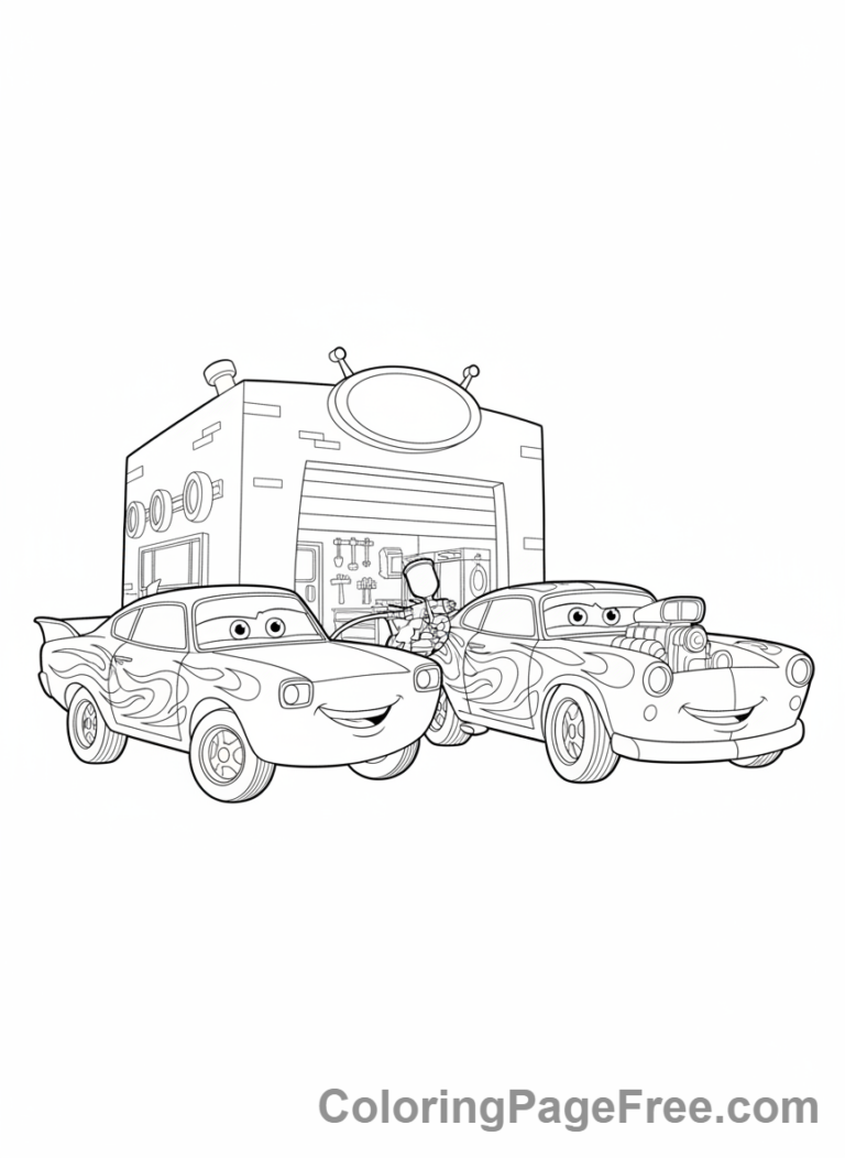 Cars Movie coloring page - Ramone painting car