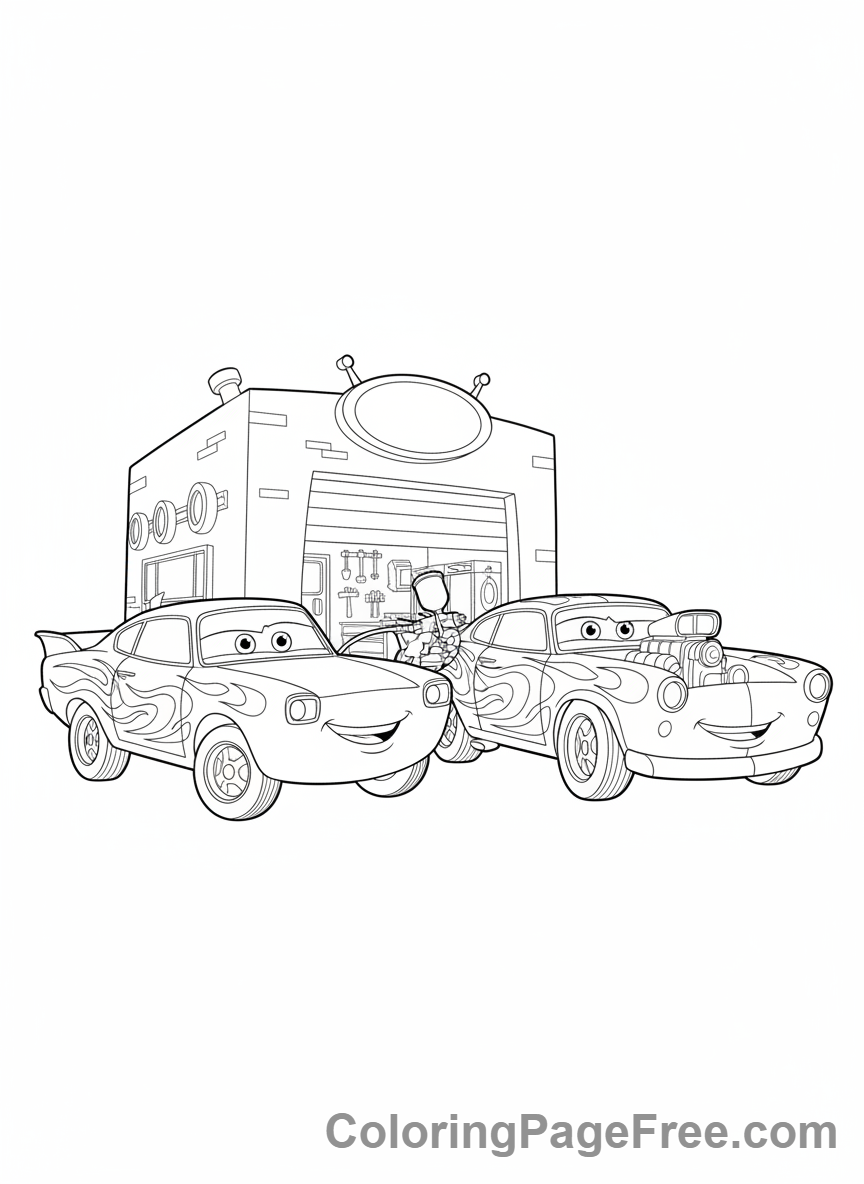 Cars Movie coloring page - Ramone painting car