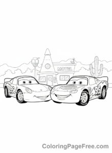 Cars Movie coloring page - Sally McQueen talking