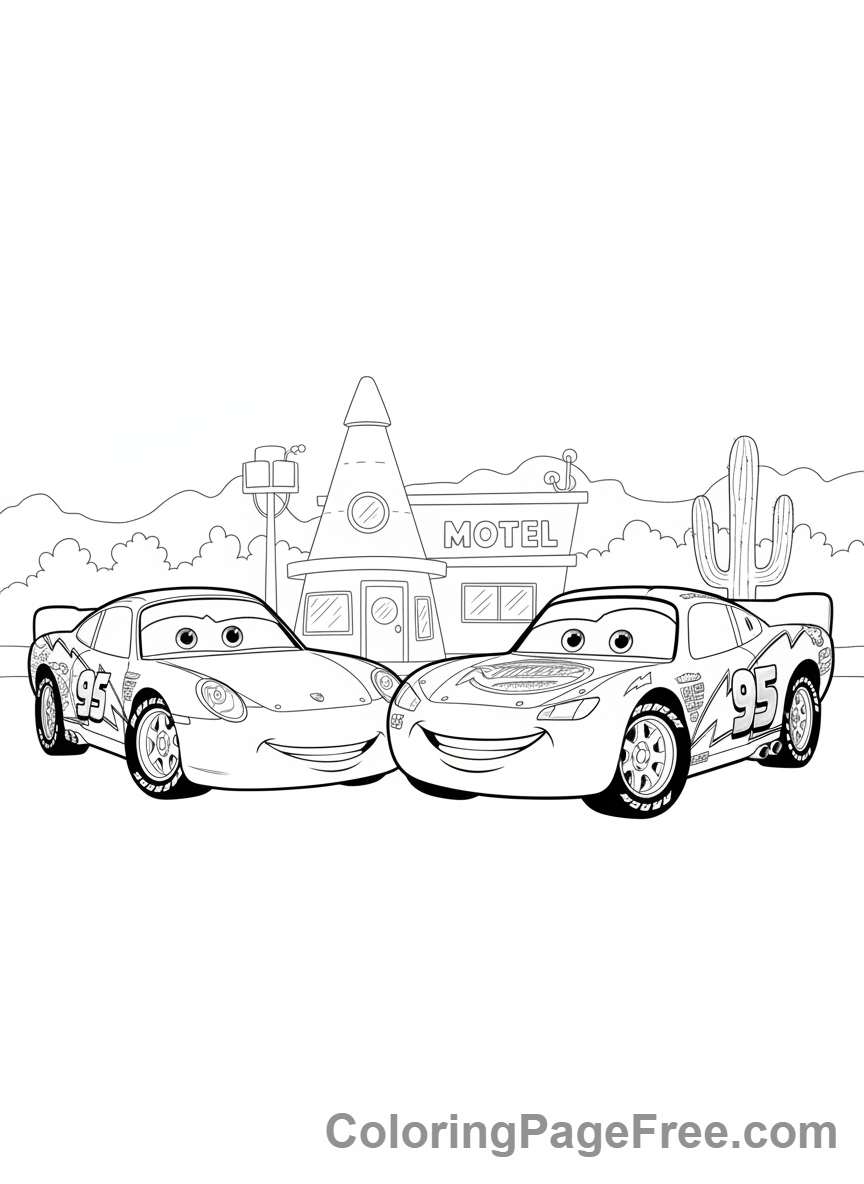 Cars Movie coloring page - Sally McQueen talking