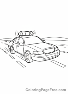 Cars coloring page - Police Car Chase