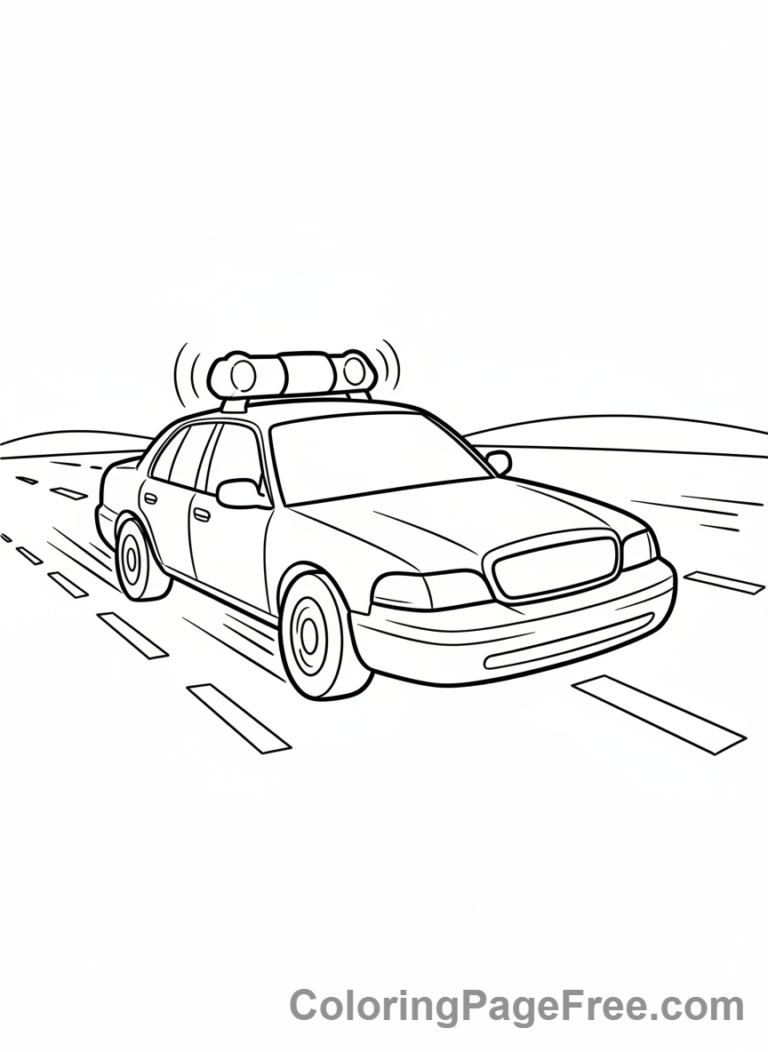 Cars coloring page - Police Car Chase