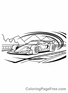 Cars coloring page - Race Car Speeding