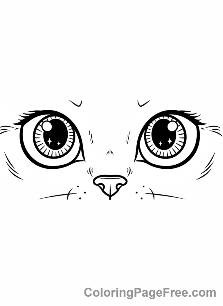 Cat coloring page - Cat eyes curious