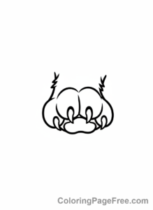 Cat coloring page - Cat paw reaching