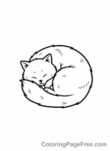 Cat coloring page - Cat sleeping cozy