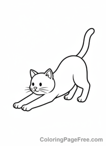 Cat coloring page - Cat stretching yoga