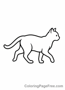 Cat coloring page - Cat walking gracefully