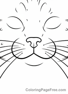 Cat coloring page - Cat whiskers detailed