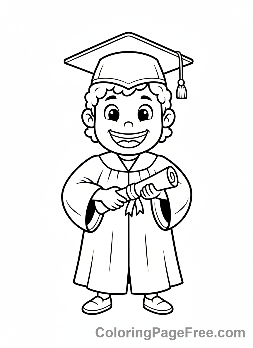 Celebrations coloring page - Kid graduation day