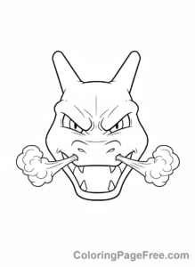 Charizard coloring page - Angry Charizard close