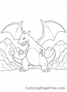 Charizard coloring page - Charizard battle stance