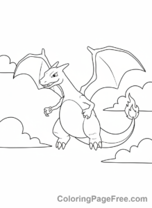 Charizard coloring page - Charizard flying high
