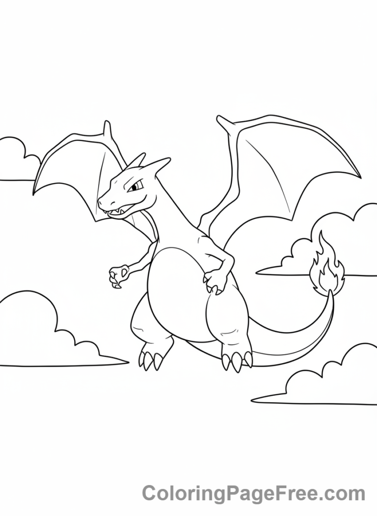 Charizard coloring page - Charizard flying high