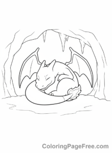 Charizard coloring page - Charizard sleeping peacefully