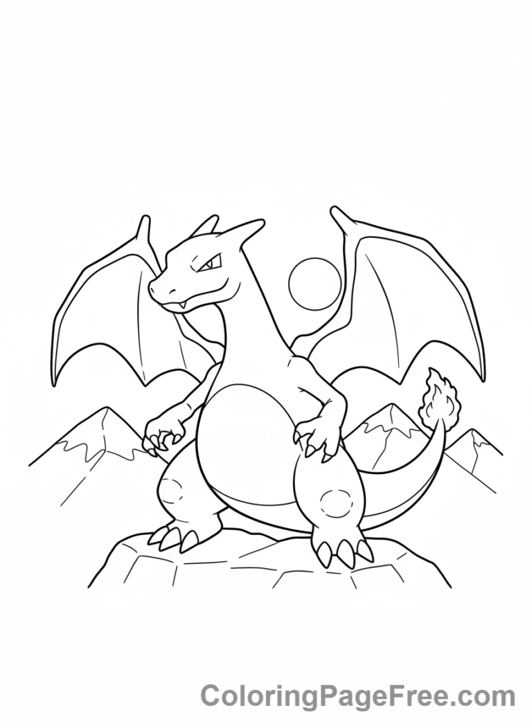 Charizard coloring page - Charizard standing proud