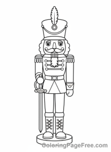 Christmas coloring page - Nutcracker standing