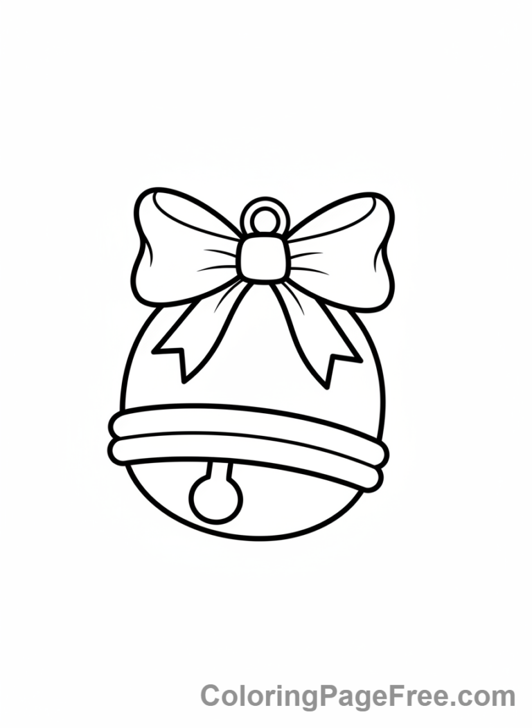 Christmas Ornament coloring page - Bell ornament ringing