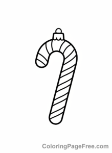 Christmas Ornament coloring page - Candy cane striped