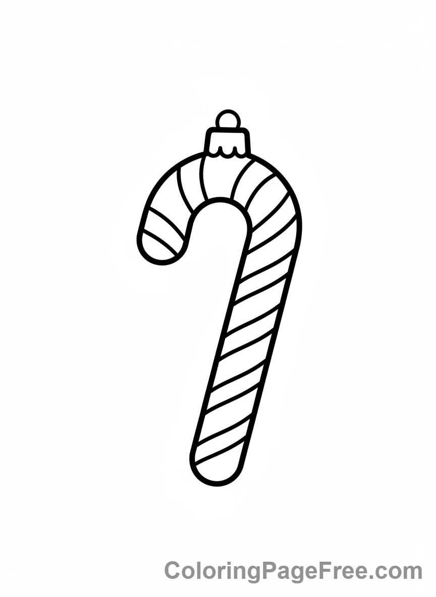 Christmas Ornament coloring page - Candy cane striped