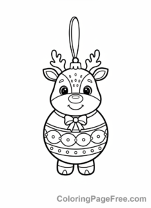 Christmas Ornament coloring page - Reindeer ornament antlers