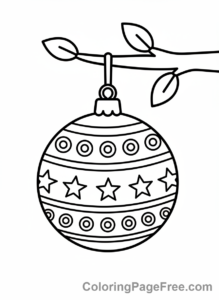 Christmas Ornament coloring page - Round ornament simple
