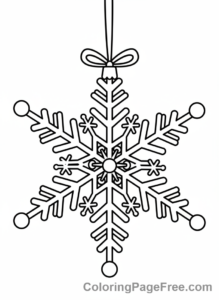 Christmas Ornament coloring page - Snowflake ornament intricate