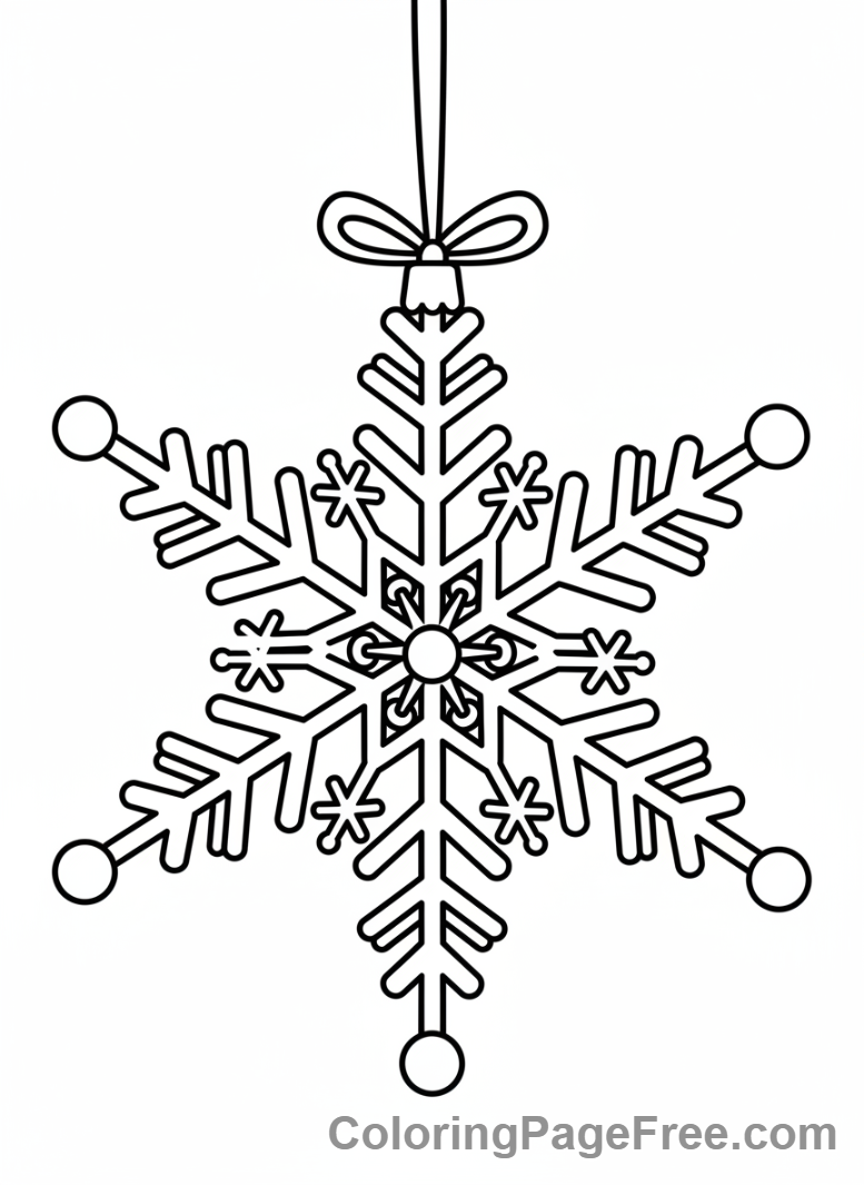 Christmas Ornament coloring page - Snowflake ornament intricate