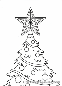 Christmas Ornament coloring page - Star ornament tree top