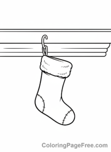 Christmas Stocking coloring page - Empty stocking hanging