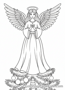Christmas Tree coloring page - Angel Tree Topper