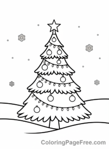 Christmas Tree coloring page - Outdoor Snow Tree