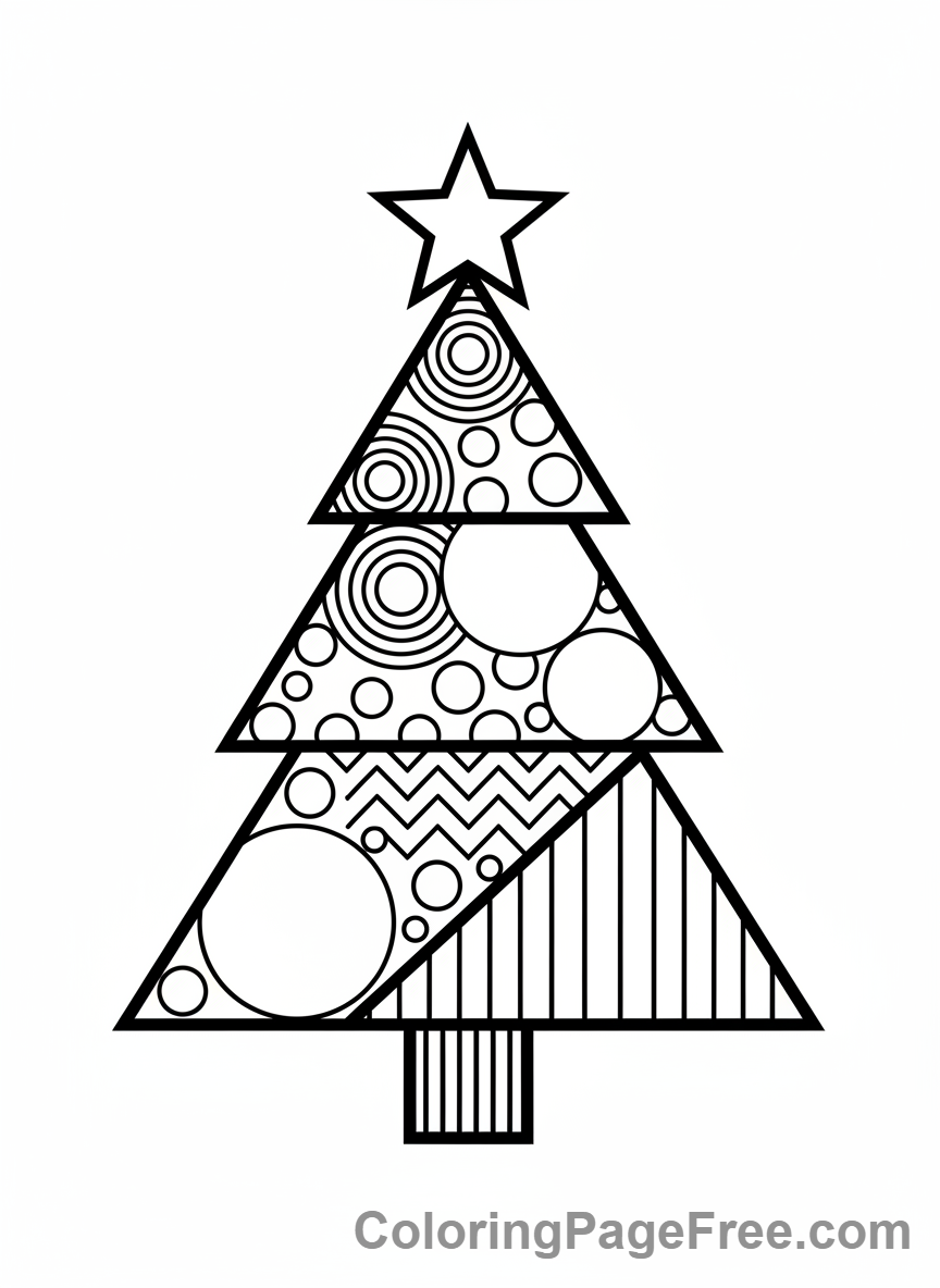 Christmas Tree coloring page - Pattern Christmas Tree