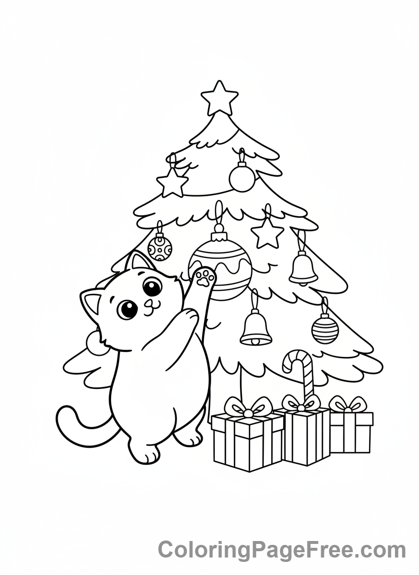 Christmas Tree coloring page - Pet and Tree Fun
