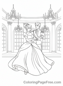 Classic Tales coloring page - Cinderella ball dance