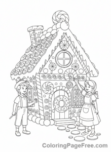 Classic Tales coloring page - Hansel Gretel house