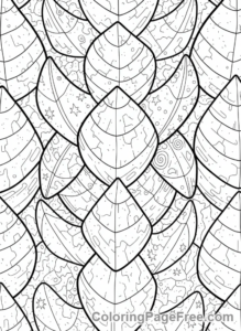 Complex coloring page - Dragon scales intricate