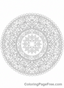 Complex coloring page - Mandala intricate pattern