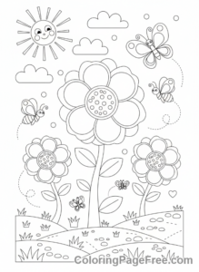 Confetti coloring page - Confetti flower garden