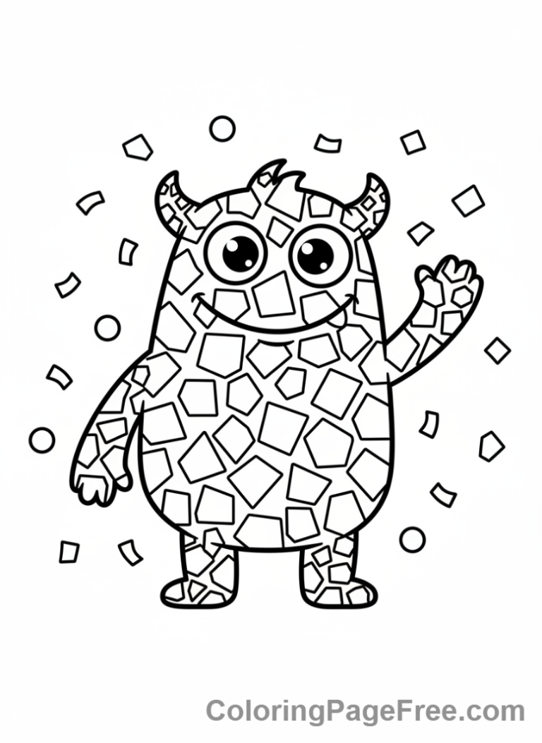Confetti coloring page - Confetti monster friend