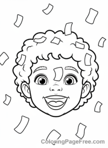 Confetti coloring page - Happy face confetti