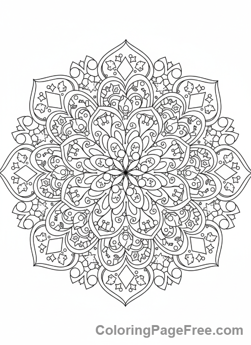 Confetti coloring page - Swirling confetti pattern