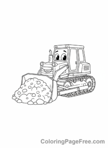 Construction Vehicles coloring page - Bulldozer pushing dirt