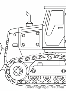 Construction Vehicles coloring page - Bulldozer track close-up