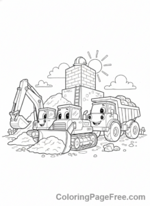 Construction Vehicles coloring page - Construction vehicles group